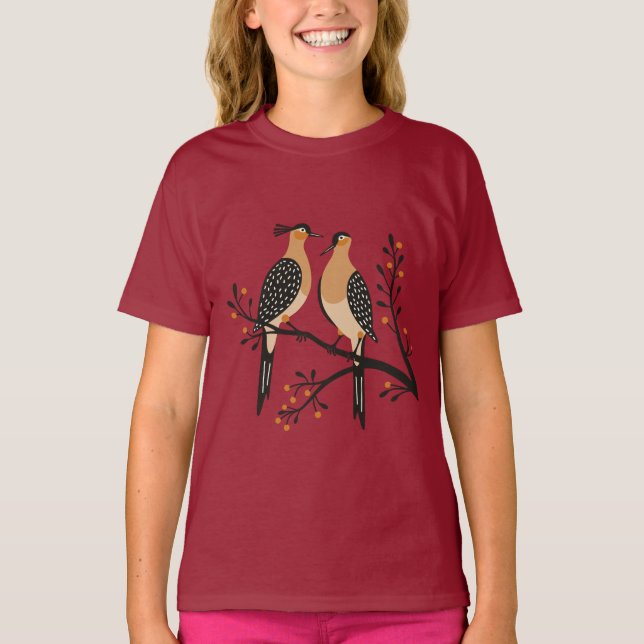 Camiseta Two Turtle Doves Cut-Out Stencil Retro Style 7 (Frente)