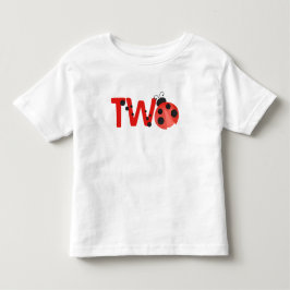 Camiseta "Two" Watercolor Ladybug 2nd Birthday Shirt