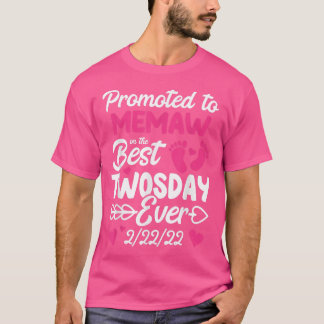 Camiseta Twosday Promoted To Memaw Grandma New Baby Announc