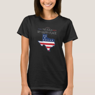 Camiseta TX Texas My Happy Place USA States Flag Map Premi