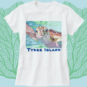 Camiseta Tybee Island Georgia Watercolor Sea Turtle