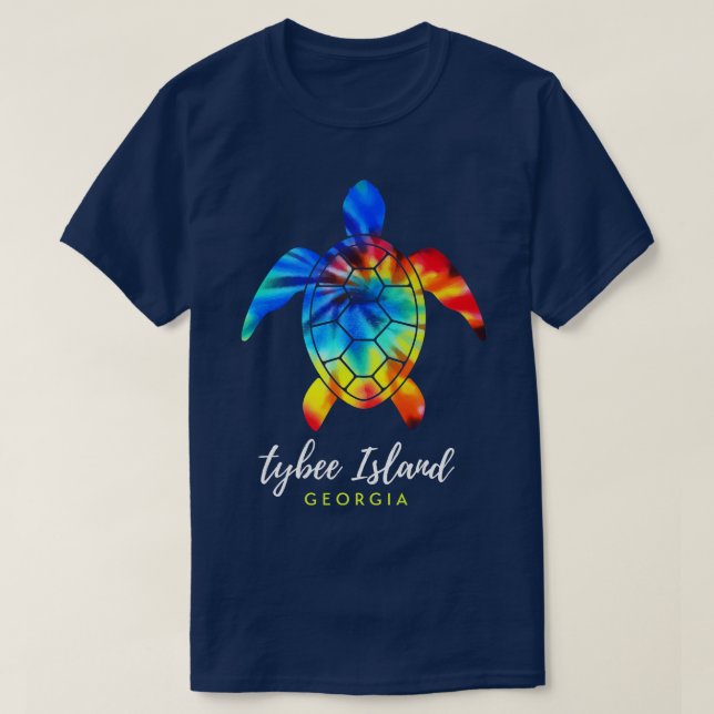 Camiseta Tybee Island Sea Turtle Tie Dye (Frente do Design)