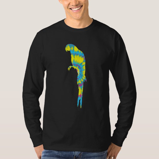 Camiseta Tye Die Scarlet Macaw Colourful Parrot Bird Tropic (Frente)