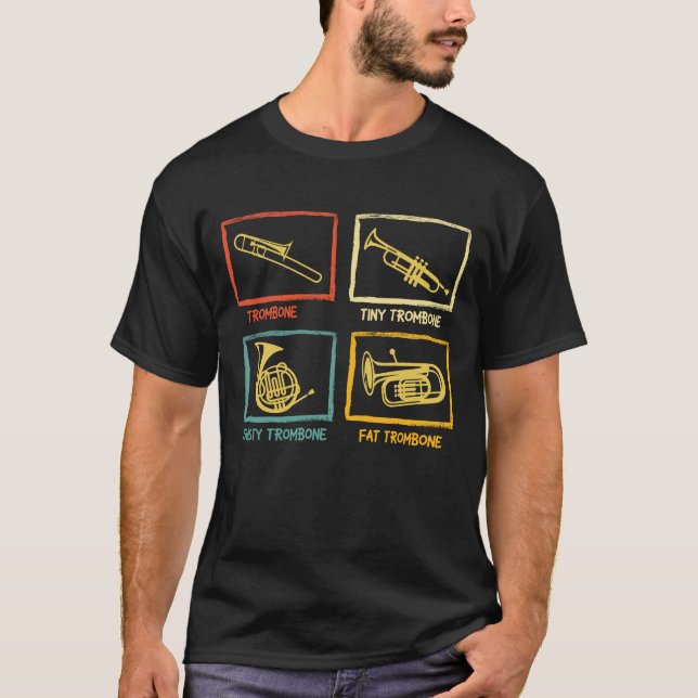 Camiseta Types of Trombone Player - Trombonist (Frente)