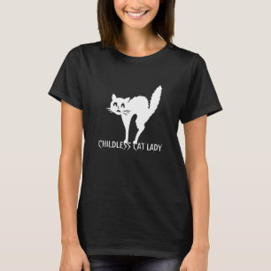 Camiseta Typografia branca de gato-gato-mulher-sem-bebê