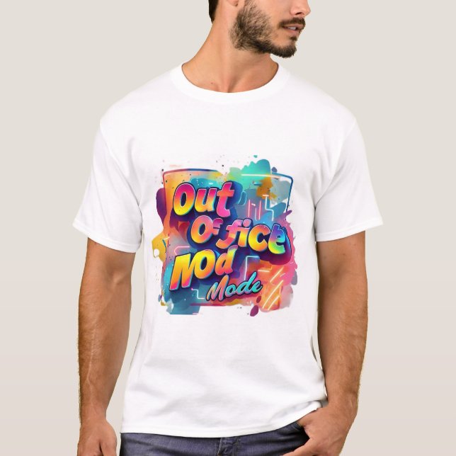 Camiseta "Typografia Tshirt Divertida: Fora Do Escritório" (Frente)