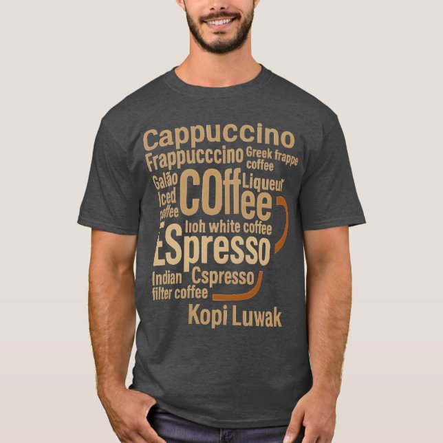 Camiseta Typographic Coffee Cup Design gift (Frente)