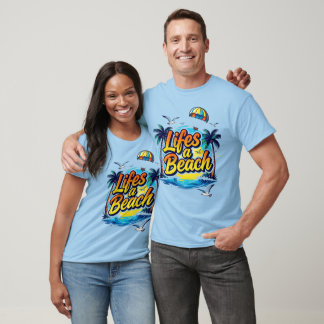 Camiseta Typographie Été Lifes a Beach avec Parachute et Mo