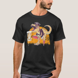 Camiseta Tyrannosaurus Dinosaur Pirata Disco Golf Player Ha