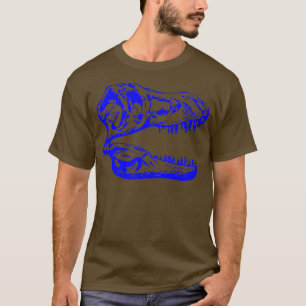 Camiseta Tyrannosaurus Re (T Re) Skeleton Head Blue 