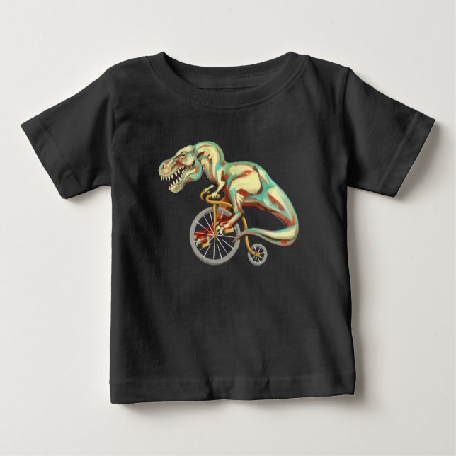 Camiseta Tyrannosaurus Rex Andando uma Bicicleta (Frente)