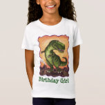 Camiseta Tyrannosaurus Rex Birthday Girl T Shirt<br><div class="desc">A Festa de aniversário Tyrannosaurus Rex, na Parada Animal, temia presentes personalizados e personalizados, decorações, favoritos para festas, e muito mais criados pela ITD Animal Parade Head and Tails TRex Dinossauro Birthday Girl 201X (personalizar), apresenta nossa divertida Tyrannosaurus Rex da frente na frente da árvore com as palavras personalizáveis Birthday...</div>