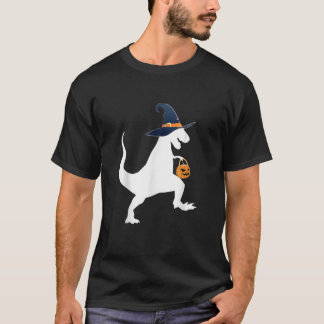 Camiseta Tyrannosaurus Rex Halloween Pumpkin Faces Witch Ha