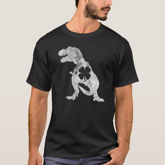 Camiseta Tyrannosaurus T Rex Dinosaur ST PATRICKS DAY Irish (Frente)
