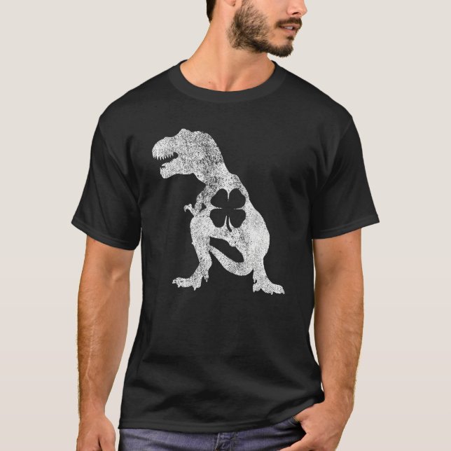 Camiseta Tyrannosaurus T Rex Dinosaur ST PATRICKS DAY Irish (Frente)