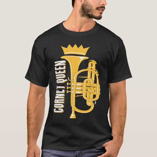 Camiseta u201CCORNET QUEENu201D cornet fêmea cornet p (Frente)