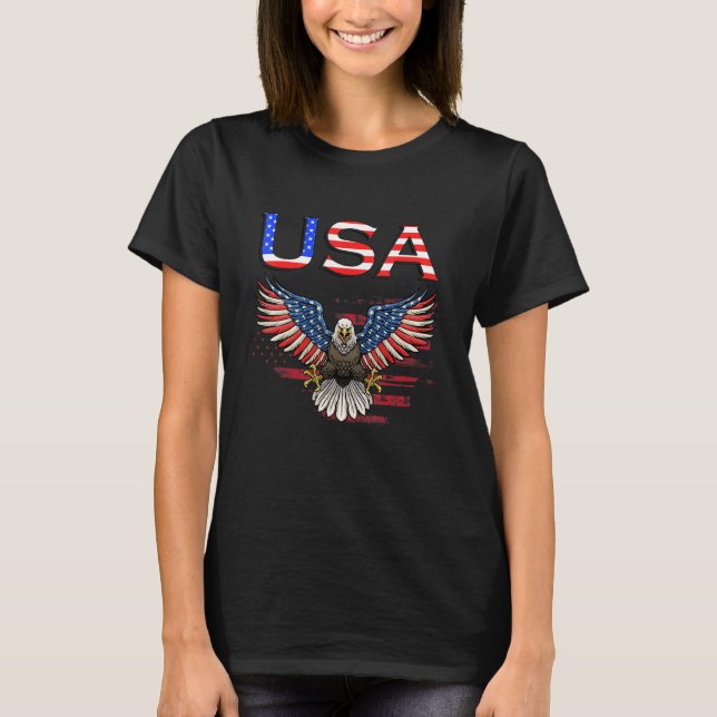 Camiseta U.A. American Flag Eagle Patriotic Usa (Frente)