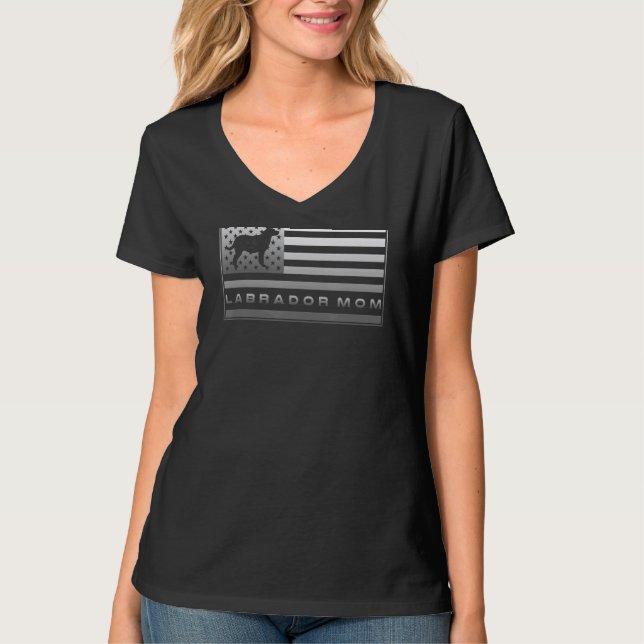 Camiseta U.A Flag Orud Labrador Retriever Lab Mãe Silhouet (Frente)