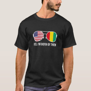 Camiseta U.A. Guiné Flag Óculos de sol norte-americanos gui