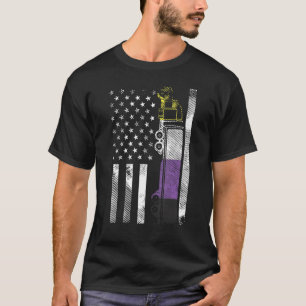 Camiseta U American Flag Truck Nonbinary Enby Nb Pride Fla