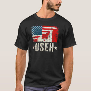 Camiseta U Eh American Canadian Flag Vintage