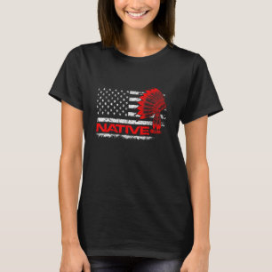 Camiseta U Flag Native American Headdress Indian Blood