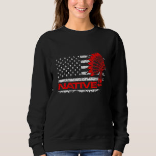 Camiseta U Flag Native American Headdress Indian Blood