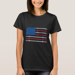 Camiseta U Flag Weightelevando Barbell Patriotic Love Fitne