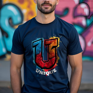 Camiseta "U" Obteve a aparência: Monograma personalizável d