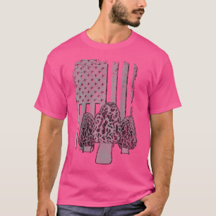 Camiseta U S A Flag Morel Mushroom Hunter (Design no verso)