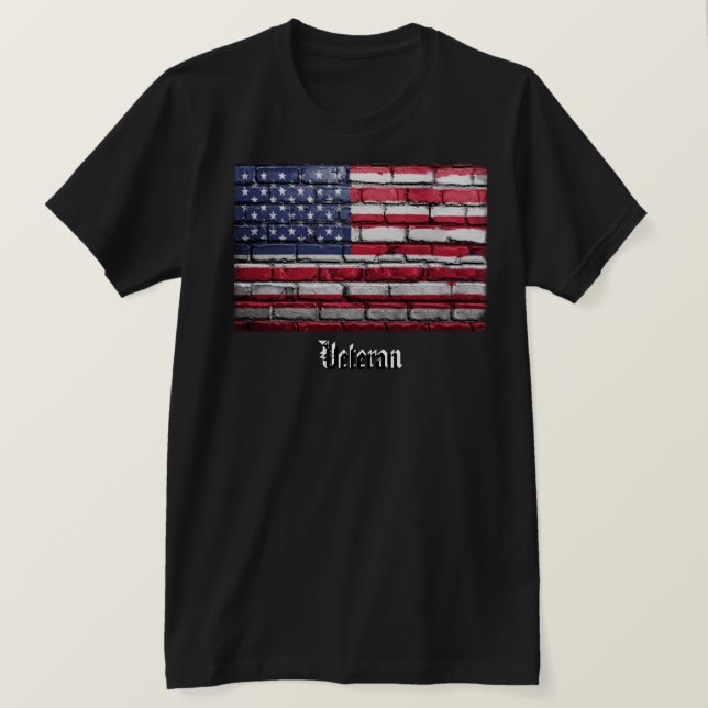 Camiseta U.S.A. Flag Veteran (Frente do Design)