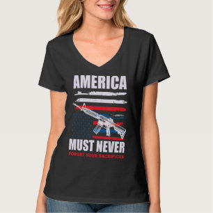 Camiseta U S Flag Veteran Rifle
