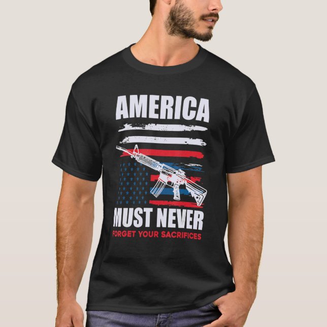 Camiseta U S Flag Veteran Rifle (Frente)