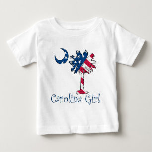 Camiseta U.S. Menina de Carolina da bandeira