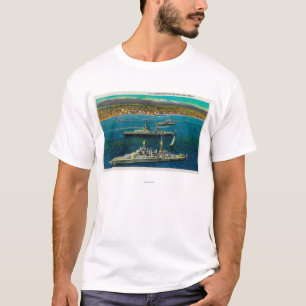 Camiseta U.S. Navios de guerra ancoradas em Long Beach