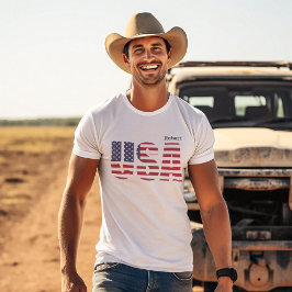 Camiseta U-Shirt Unisex Adulto S.A. Patriótico dos EUA a 5X