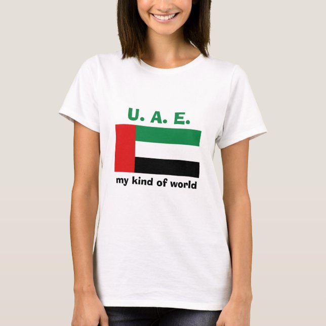 Camiseta UAE Bandeira + Mapa + Texto (Frente)