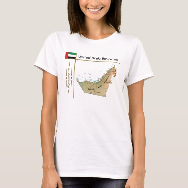 Camiseta UAE Mapa + Bandeira + Título (Frente)