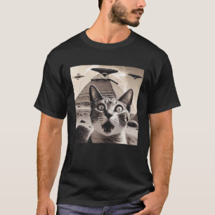 Camiseta UAPs de Gato Incidentes OVNI Egito Pirâmides Alien