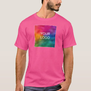 Camiseta Uau cor-de-rosa Carregar logotipo da empresa é mod