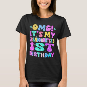 Camiseta Uau É O 1º Aniversário Da Minha Netinha Flores 1 A
