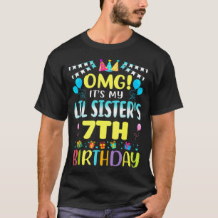 Camiseta Uau É o 7º Aniversário da Minha Irmãzinha Doce 7 A