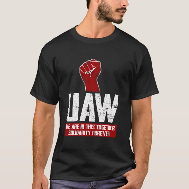 Camiseta Uaw On Strike Red Tee United Auto Union Workers Ua (Frente)