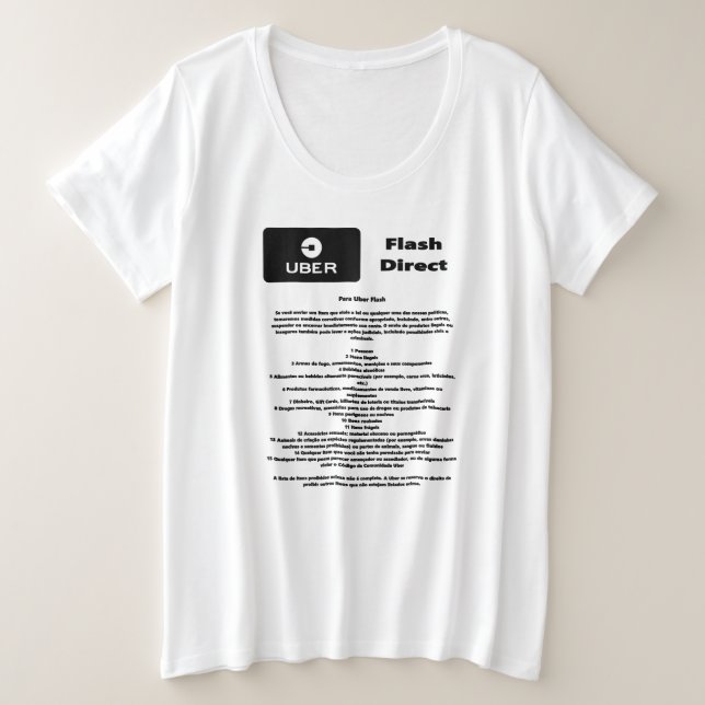 Camiseta Uber Flash Direct Diretrizes (Frente do Design)
