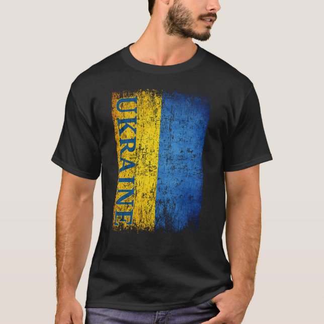 Camiseta Ucrânia Bandeira Mulheres Presentes Homens Criança (Frente)
