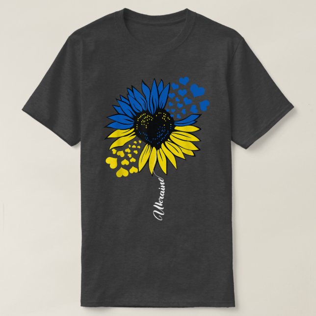 Camiseta Ucrânia Bandeira Sunflower Vintage Apoio ucraniano (Frente do Design)