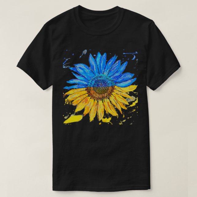 Camiseta Ucrânia Bandeira Sunflower Vintage Apoio ucraniano (Frente do Design)