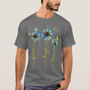 Camiseta Ucrânia Bandeira Sunflower Vintage Faith Cross Hop