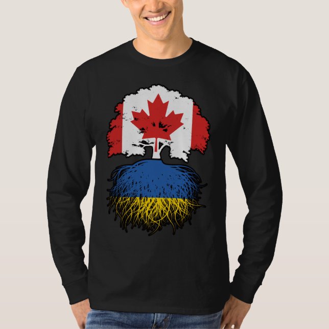 Camiseta Ucrânia Canadá, Canadá, Canadá, Bandeira de Raízes (Frente)
