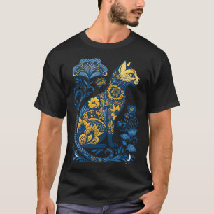Camiseta Ucrânia Cat Floral Vintage Bandeira Ucraniana E Vy